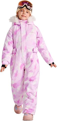 LaBeca Girls Snowsuit Waterproof Snowboarding Coveralls One Piece Ski Suit for Kids Winter Outdoor Windproof Jumpsuits in Saudi Arabia