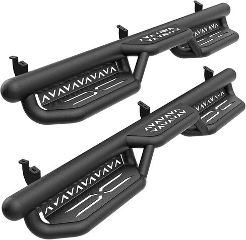 Running Boards Compatible for 2009-2018 Dodge Ram 1500 Crew Cab, 2019-2024 Ram 1500 Classic, 2010-2024 Ram 2500 & 3500, Bolt-on Side Step Steel Nerf Bar Step Bars, Heavy-Duty Two Stairs Design in Kuwait