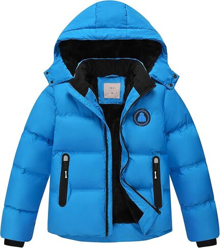 Boys' Winter Coat Kids Puffer Winter Jacket Thick Fleece Lined Warm Hooded Outerwear Coats for Boys Girls (4-15) in Saudi Arabia