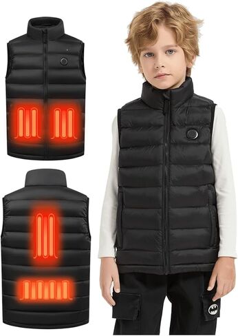 Kids Heated Vest for Boys and Girls – Lightweight Electric Heating Puffer Vest. No Power Bank Included. in Saudi Arabia