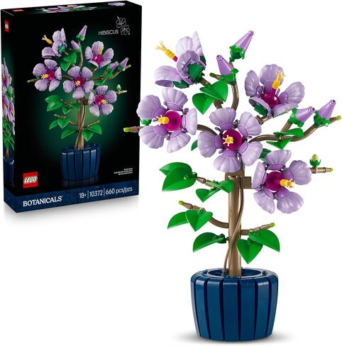 LEGO Botanicals Hibiscus Flower Building Set - Artificial Plant & Flower Building Blocks for Women & Men, Ages 18+ - Home, Office Decor Gift Idea - 10372 in Saudi Arabia