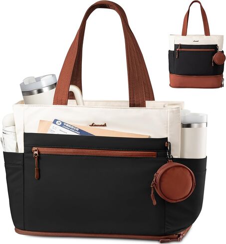 LOVEVOOK Work Bag for Women, Expandable Laptop Tote Bag 15.6 Inch, 33L Large Travel Handbag with 40oz Tumbler Holder, TSA in Saudi Arabia