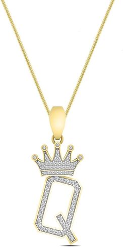 طقم يد VVS1/D أصلي حقيقي وأصلي من الألماس المويسانتي المعتمد 14 قيراط من الذهب الأصفر وجه تاج الملك الحروف الأولية الأبجدية للجنسين قلادة ساحرة سلسلة فرانكو بدون رقبة in Kuwait