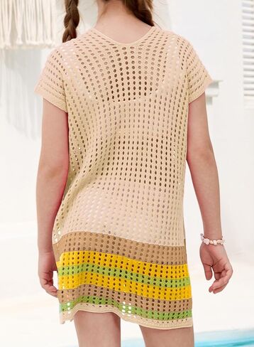 blibean Girls Swimsuit Cover Up Teen Colorblock Knit Swim Wraps Size 6-15 Years in Kuwait