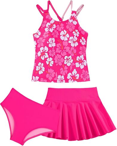 blibean Teen Girl Swimsuits 3 Piece Tankini Sets with Chest Pad Size 6-15 Years in Saudi Arabia