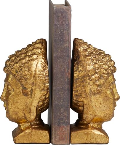 Deco 79 Metal Buddha Distressed Bookends, Set of 2 4" W, 6" H, Black in Kuwait