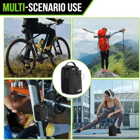 حقيبة رياضية مغناطيسية بتصميم مقاوم للماء - تخزين بدون استخدام اليدين مع حقيبة هاتف مدمجة، حامل زجاجة مياه، مرفق مغناطيسي قوي. للصالة الرياضية، والجولف، والعمل، والدراجات النارية، والحمل اليومي in Kuwait