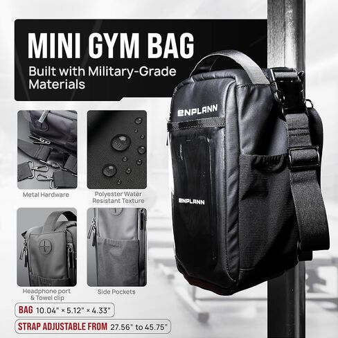 حقيبة الجيم المغناطيسية الصغيرة | حقيبة زجاجة مياه مغناطيسية للجيم | حقيبة كروس صغيرة مثالية للتمارين المركزة | حقيبة رياضية صغيرة للنساء والرجال | حامل زجاجة ماء مع حزام (أسود) in Kuwait