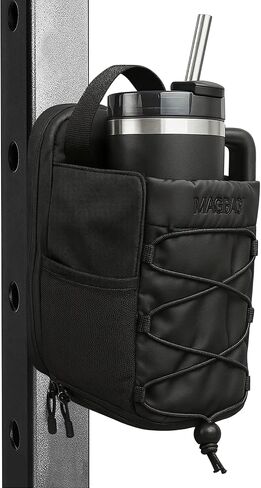 Magnetic Gym Bag for Men & Women, Strong Magnet Bottle Holder with Phone Pocket, Water-Resistant Crossbody Tote, Black, Fits 20-40oz Bottles in Saudi Arabia