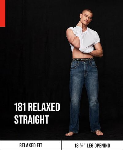 بنطلون جينز رجالي مستقيم مريح 181 من Lucky Brand in Kuwait