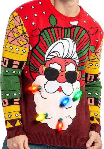 JOYIN LED Light Up Ugly Christmas Sweater Men, Ugly Sweater Men with Built-in Light Bulbs, Holiday Funny Pullovers 2025 in Kuwait