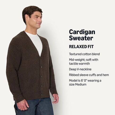 Amazon Essentials (Demi's Pick) Men's Relaxed-Fit Cotton Blend Cardigan in Saudi Arabia