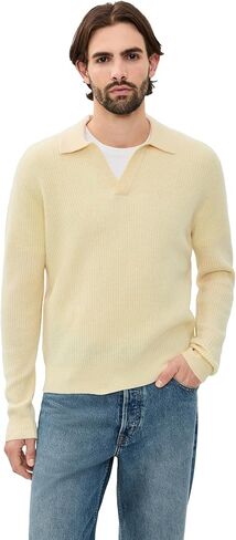 Madewell Men's Johnny-Collar Sweater Polo in Heritage Merino Wool in Saudi Arabia