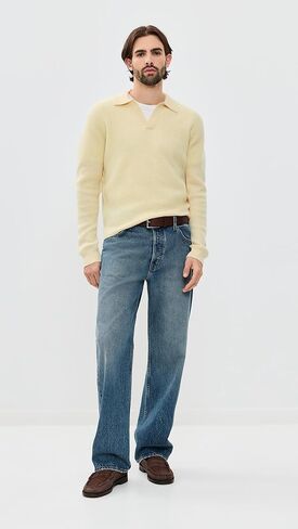Madewell Men's Johnny-Collar Sweater Polo in Heritage Merino Wool in Saudi Arabia