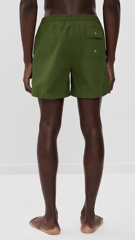 Bather Men's Solid Olive Swim Trunks 5.5" in Saudi Arabia