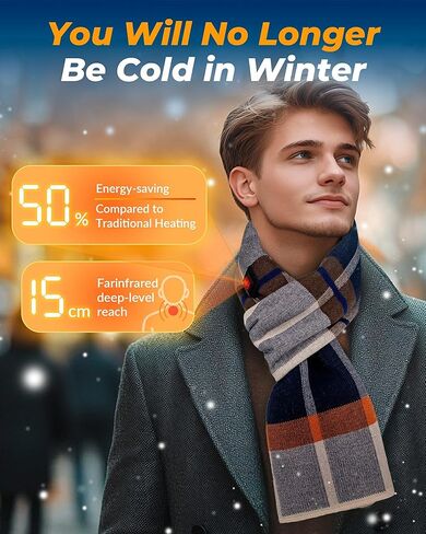 Heated Scarf Gift for Men Intelligent Rechargeable 6000mAh Battery Packs Winter Gifts in Saudi Arabia