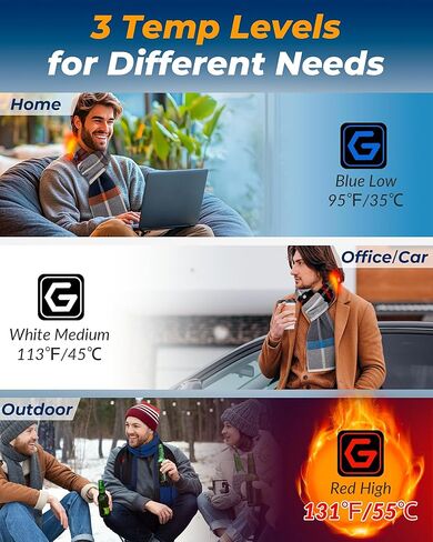 Heated Scarf Gift for Men Intelligent Rechargeable 6000mAh Battery Packs Winter Gifts in Saudi Arabia