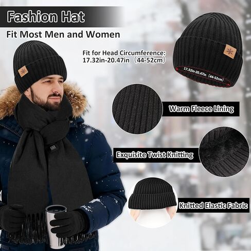 3Pcs Heated Scarf Hat Gloves Set for Women Men USB Rechargeable 5000mAh Battery Neck Warmer 3 Temperature Settings in Saudi Arabia