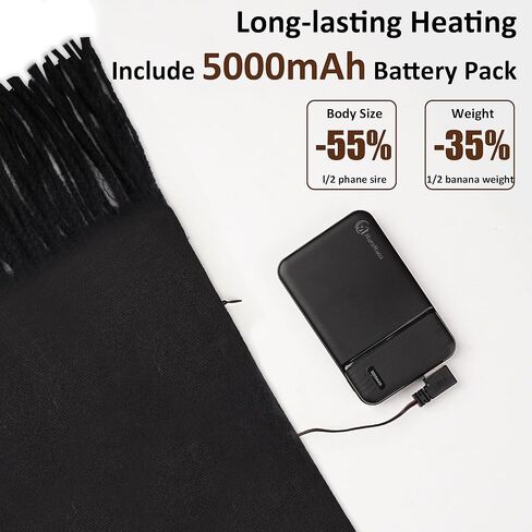 3Pcs Heated Scarf Hat Gloves Set for Women Men USB Rechargeable 5000mAh Battery Neck Warmer 3 Temperature Settings in Saudi Arabia