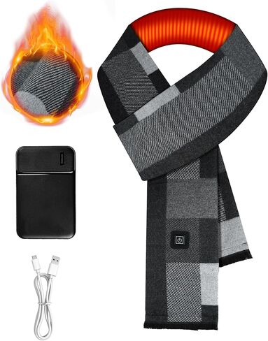 وشاح ساخن للرجال/النساء، 3 إعدادات لدرجة الحرارة، بطارية قابلة للشحن 5000 مللي أمبير، تسخين كهربائي للرقبة in Kuwait