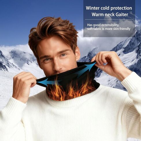 ISQ 2 Pack Winter Neck Gaiter Warm and Comfortable Male and Female Neck Warmer Suitable for Outdoor Ski Mask and Cycling in Saudi Arabia