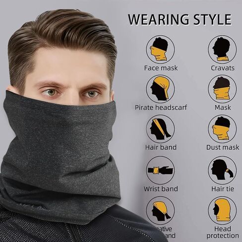 ISQ 2 Pack Winter Neck Gaiter Warm and Comfortable Male and Female Neck Warmer Suitable for Outdoor Ski Mask and Cycling in Saudi Arabia