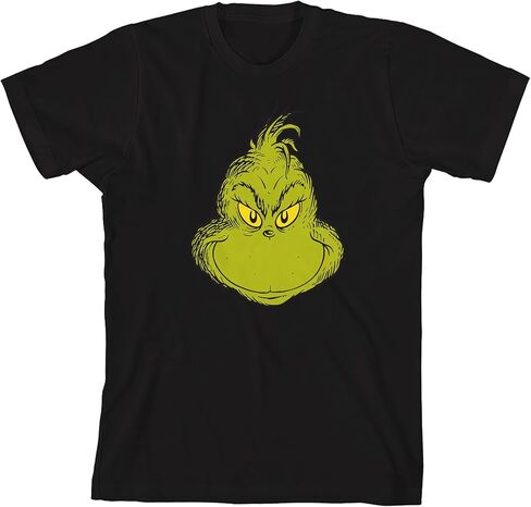 تي شيرت Bioworld The Grinch Smiling Face Youth ذو رقبة دائرية وأكمام قصيرة in Kuwait