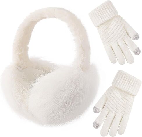 Winter Ear muffs Faux Fur Warm Earmuffs Cute Foldable Outdoor Ear Warmers For Women in Saudi Arabia