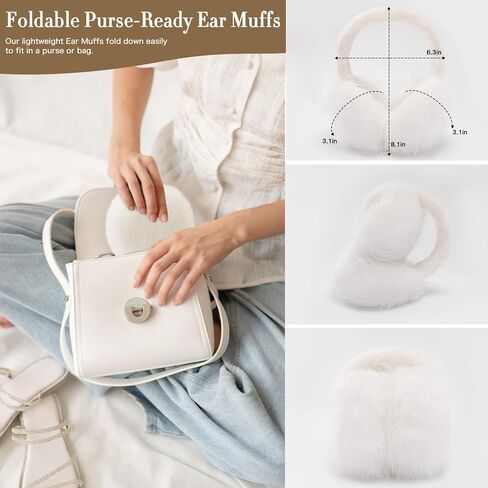 Winter Ear muffs Faux Fur Warm Earmuffs Cute Foldable Outdoor Ear Warmers For Women in Saudi Arabia