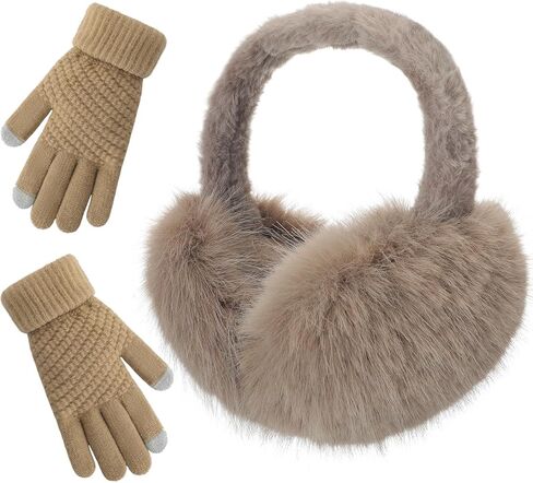Winter Ear muffs Faux Fur Warm Earmuffs Cute Foldable Outdoor Ear Warmers For Women in Saudi Arabia