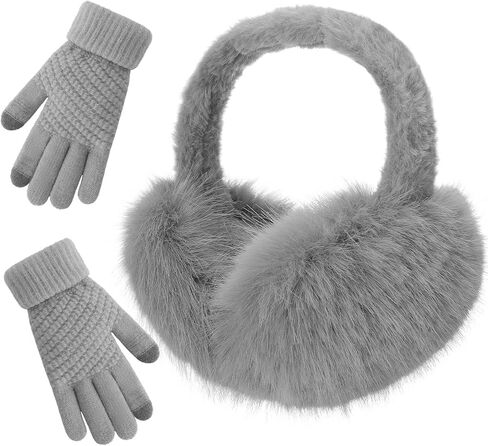 Winter Ear muffs Faux Fur Warm Earmuffs Cute Foldable Outdoor Ear Warmers For Women in Saudi Arabia