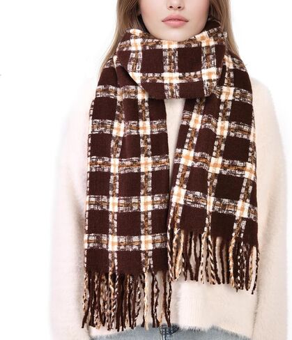 أوشحة شتوية Trifabricy للنساء، وشاح طويل بطانية، وشاح منقوش ناعم أنيق، شالات وأغطية كبيرة الحجم in Kuwait