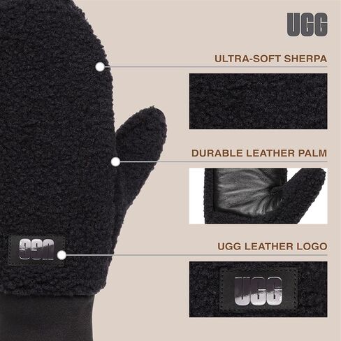 UGG Women Uggfluff Mitten With Logo Tape in Saudi Arabia