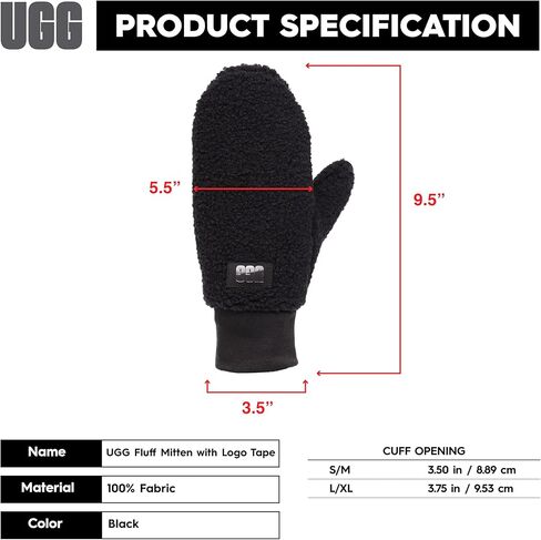 UGG Women Uggfluff Mitten With Logo Tape in Saudi Arabia