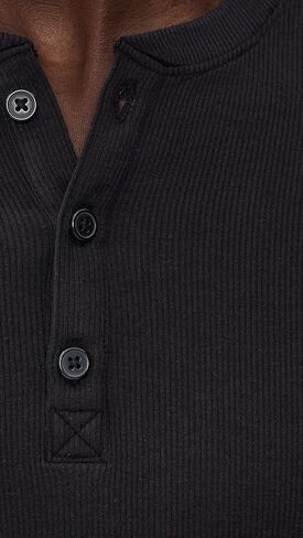 Tommy John Men's Black Long Sleeve Casual Henley in Saudi Arabia
