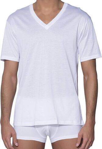 HANRO Men's Cotton Sporty V-Neck Shirt in Saudi Arabia