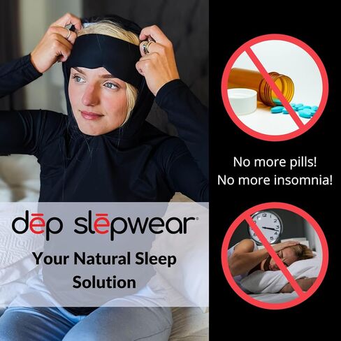 Cooling Sleep Hoodie & Attached Eye Mask for Women or Men - Proven Sleep Aid: Reduces Light, Noise & Temperature in Saudi Arabia