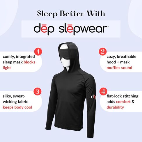 Cooling Sleep Hoodie & Attached Eye Mask for Women or Men - Proven Sleep Aid: Reduces Light, Noise & Temperature in Saudi Arabia