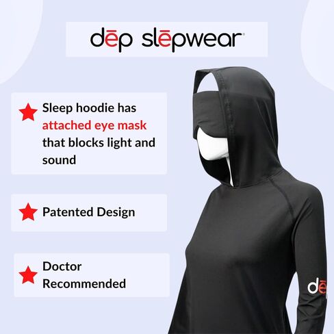 Cooling Sleep Hoodie & Attached Eye Mask for Women or Men - Proven Sleep Aid: Reduces Light, Noise & Temperature in Saudi Arabia