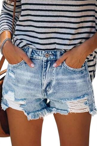 MODARANI Denim Shorts for Women Distressed Jean Shorts Ripped Summer Hot Short in Saudi Arabia