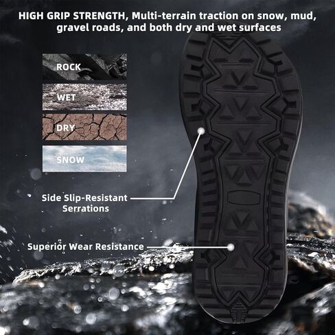 Men's Orthopedic Winter Snow Boots: Comfortable Wide Waterproof Plantar Fasciitis Arch Support Diabetic Walking Hiking Shoes, Leather Warm Insulated Mid Ankle Boots for Foot Heel Pain Relief in Saudi Arabia