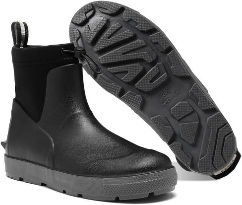 Deck Boots For Men Anti-Slip, Waterproof Ankle Rain Boots, Rubber Outdoor Fishing Footwear, Chelsea Garden Work Water Shoes, Size 6.5-12 in Saudi Arabia