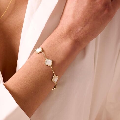 Electric Picks Bracelet, Gold Clover Bracelet, Black Bracelet Women, Bracelets Women, Clover Bracelets Women, Gifts for Women, Birthday Gifts for Women, Gift Sets in Saudi Arabia