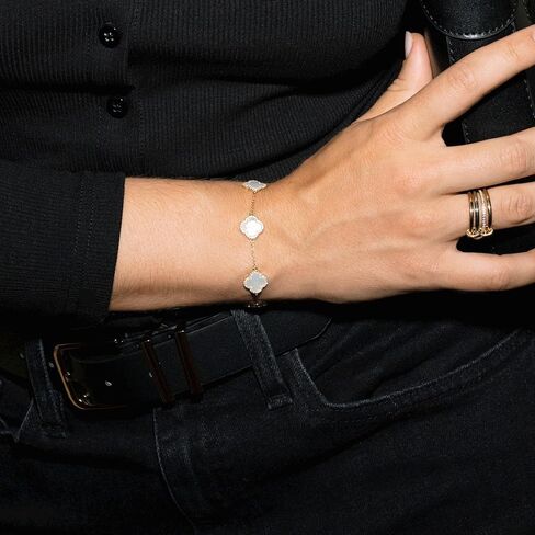 Electric Picks Bracelet, Gold Clover Bracelet, Black Bracelet Women, Bracelets Women, Clover Bracelets Women, Gifts for Women, Birthday Gifts for Women, Gift Sets in Saudi Arabia