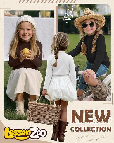 3 Pack Girls' Mock Turtleneck Tops Long Sleeve Shirts Soft Base Layer Casual Pullover Undershirt for Kids Aged 5-14 in Saudi Arabia