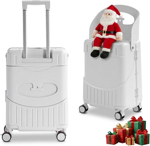 حقيبة سفر تابو 20 بوصة للركوب مع مقعد للأطفال والكبار، حقيبة حمل صلبة للركوب مع قرص دوار قابل للقفل 360 درجة وقفل TSA، أسود in Kuwait