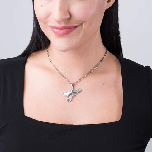 American West Jewelry Fritz Casuse Sterling Silver Abalone and Variscite Dragonfly Pendant Enhancer in Saudi Arabia