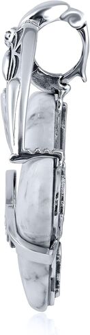 American West Jewelry Sterling Silver White Howlite Rabbit Trickster Pendant Enhancer in Saudi Arabia
