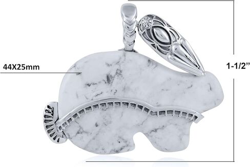 American West Jewelry Sterling Silver White Howlite Rabbit Trickster Pendant Enhancer in Saudi Arabia