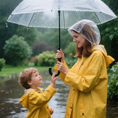 6 Pcs Rain Bonnet with Visor Clear Waterproof Plastic Rain Hat with Brim Protect Hairstyle Portable for Women Men (Clear) in Saudi Arabia